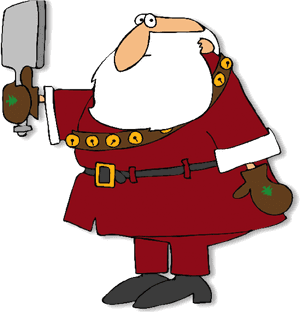 Cartoon Santa Clauswith Hammer PNG image with transparent background