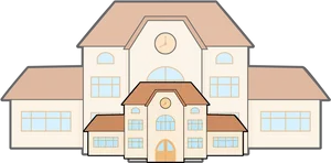 Cartoon School Building Illustration PNG Image