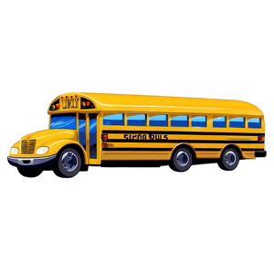 Cartoon School Bus Illustration PNG 05242024 PNG