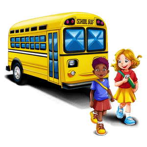 Cartoon School Bus Illustration PNG arc47 PNG