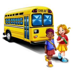 Cartoon School Bus Illustration Png Arc47 PNG Image