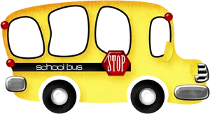 Cartoon School Bus Illustration PNG Image