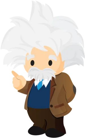 Cartoon Scientist Character Albert PNG Image