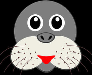 Cartoon Seal Face Illustration PNG image with transparent background