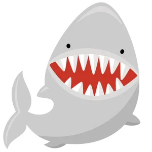 Cartoon Shark Smiling Graphic PNG Image