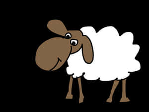 Cartoon Sheepon Black Background PNG image with transparent background