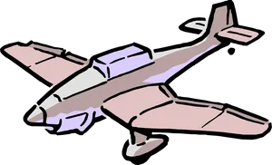 Cartoon Single Engine Airplane Illustration PNG Image