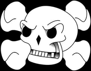 Cartoon Skulland Crossbones PNG with transparent background