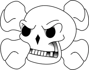 Cartoon Skulland Crossbones PNG Image