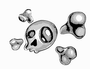 Cartoon Skulland Crossbones Illustration PNG with transparent background