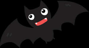 Cartoon Smiling Bat Illustration PNG image with transparent background