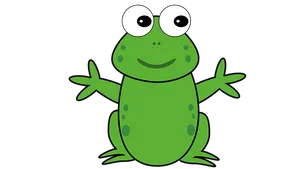 Cartoon Smiling Frog Graphic PNG Image