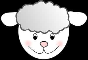 Cartoon Smiling Lamb Illustration PNG