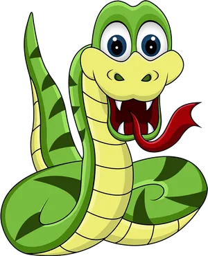 Cartoon Smiling Snake PNG Image