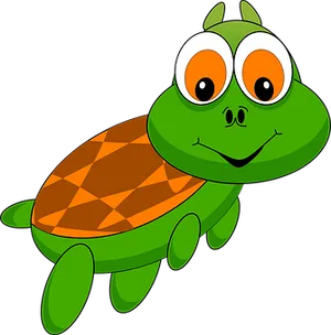 Cartoon Smiling Turtle Graphic PNG Image