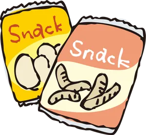 Cartoon Snack Packages Illustration PNG Image