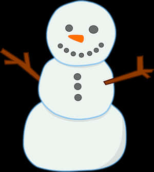 Cartoon Snowman Graphic PNG image with transparent background