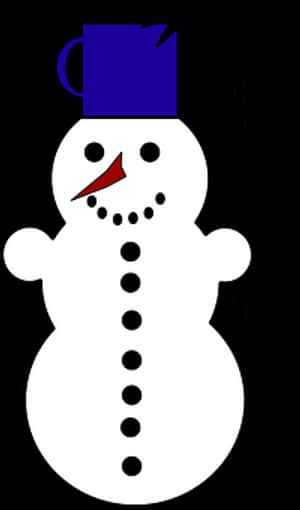 Cartoon Snowmanwith Top Hat PNG image with transparent background