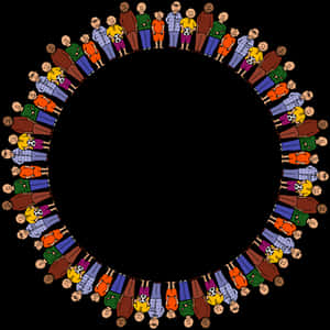 Cartoon Soccer Fans Circle PNG image with transparent background
