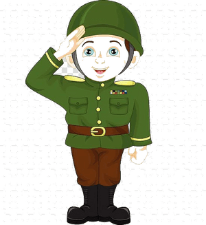 Soldier Salute Cartoon Military Saluting Soldiers Transparent - Soldier Cartoon, HD Png Download PNG image with transparent background