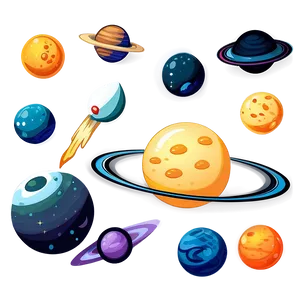 Cartoon Space Elements Png Wvp PNG Image