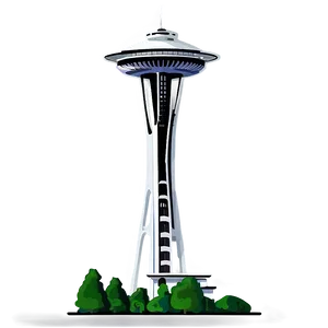 Cartoon Space Needle Png Enk PNG Image