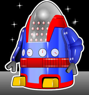 Cartoon Space Robot Vector PNG with transparent background