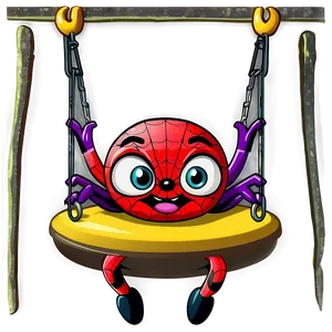 Cartoon Spider On Swing Png 7 PNG Image