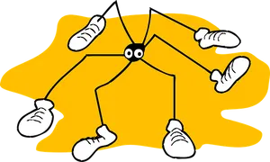 Cartoon Spider With Shoes PNG Image