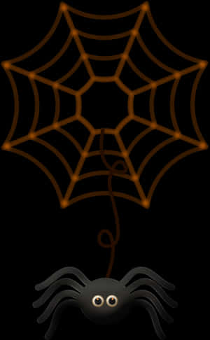 Cartoon Spiderand Web PNG image with transparent background