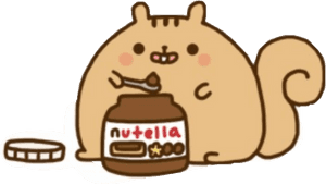 Cartoon Squirrel Eating Nutella PNG image with transparent background
