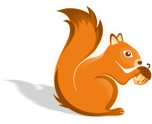 Cartoon Squirrel Holding Acorn PNG image with transparent background