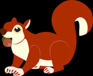 Cartoon Squirrel Holding Acorn PNG image with transparent background