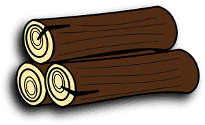 Cartoon Stacked Logs PNG image with transparent background