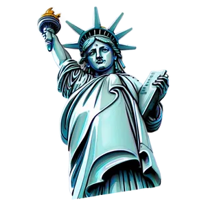 Cartoon Statue Of Liberty Drawing Png Hvv33 PNG Image