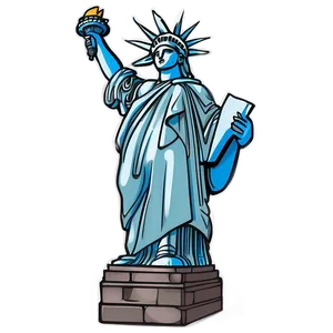 Cartoon Statue Of Liberty Drawing Png Ogn PNG Image