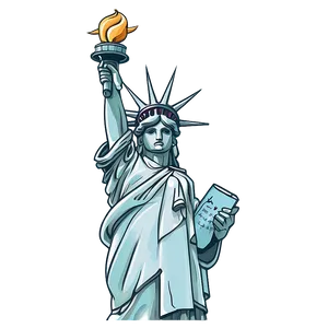 Cartoon Statue Of Liberty Drawing Png Ymj27 PNG Image