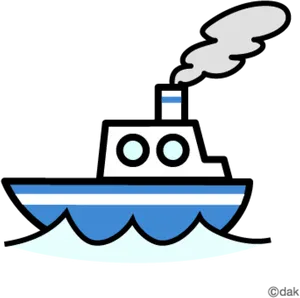 Cartoon Steamship Illustration PNG Image