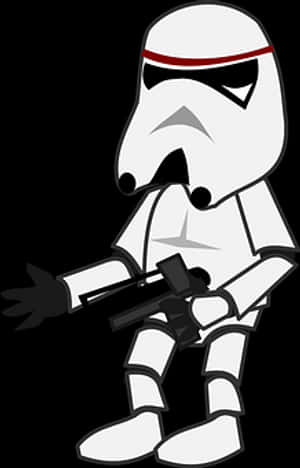 Cartoon Stormtrooperwith Blaster PNG with transparent background