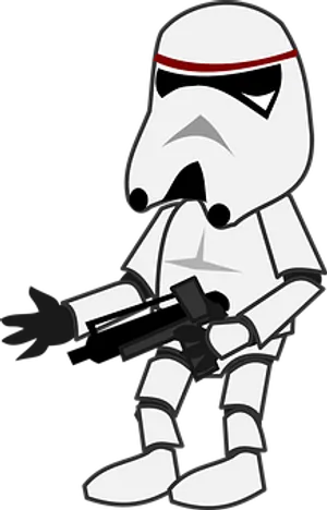 Cartoon Stormtrooperwith Blaster PNG Image