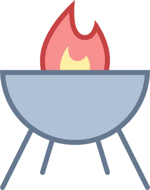 Cartoon Style Barbecue Grill Icon PNG Image