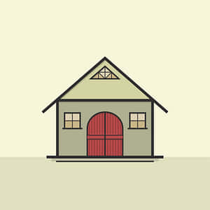 Cartoon Style Barn House PNG with transparent background