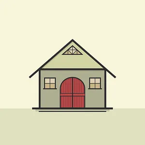 Cartoon Style Barn House PNG Image