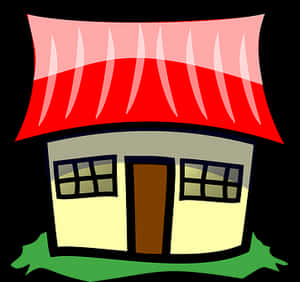 Cartoon Style Cozy House PNG with transparent background
