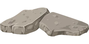 Cartoon Style Flat Rocks PNG Image