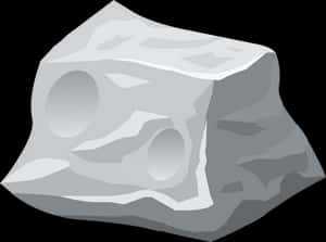 Cartoon Style Gray Rock PNG with transparent background
