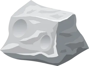 Cartoon Style Gray Rock PNG Image