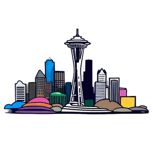 Cartoon Style Seattle Skyline Png 67 PNG Image