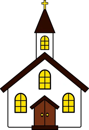 Cartoon Style Simple Church Clipart PNG Image