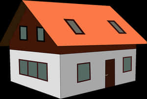 Cartoon Style Simple House PNG image with transparent background
